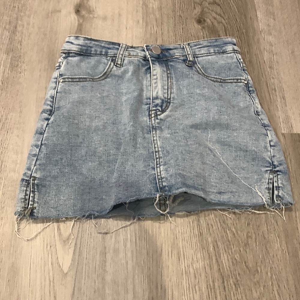 Denim skirt with shorts